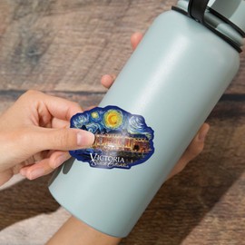 Die Cut Sticker Victoria, BC, Starry Night, Contour Vinyl Sticker 3 to 6 inches, (Waterproof Decal for Cars, Water Bottles, Laptops, Coolers), Large