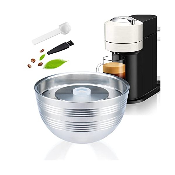 Reusable Vertuo Next Coffee Pods Holder Stainless Steel Refillable Filters Vertuo Next Coffee Pods podsOnly Compatible with Nespresso VERTUO NEXT 8OZ - 3.0 Genaration