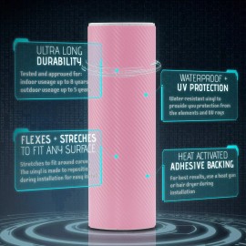 Premium Top Grade Real Sheet Overlay 60"x120" In Vinyl Wrap Bubble Free Air Release - 3D Pink Carbon Fiber Matte