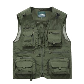 Acydar Men's Outdoor Fishing Work Safari Travel Photo Cargo Vest Outdoor Fishing Vest