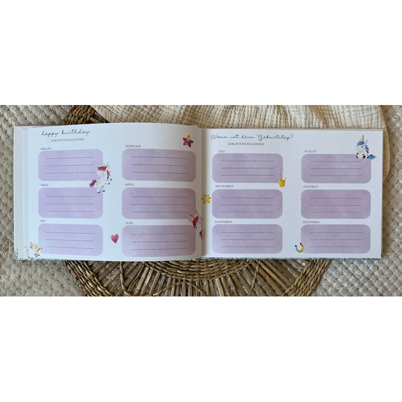 Freundebuch | Freundschaftsbuch Kindergarten, Schule | Erinnerungsbuch Kinder (Freundebuch Einhorn)