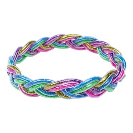 YBMYCM Glitter Jelly Bangles Bracelets for Women Weave Glitter Filled Jelly Silicone Bracelets