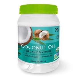 Cold Pressed and Unrefined Non-GMO Organic Organic Virgin Coconut Oil - 56 Oz.