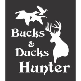 Barking Sand Designs Bucks Ducks Hunter - Die Cut Vinyl Window Decal/Sticker for Car/Truck