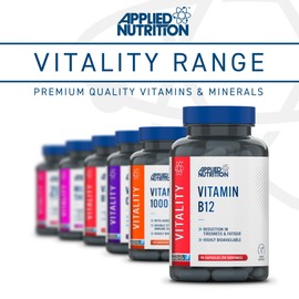 Applied Nutrition Vitamin B12 Tablets 1000mcg - Immune System Support & Reduction of Tiredness and Fatigue, Made in The UK, Vegan (90 Tablets)