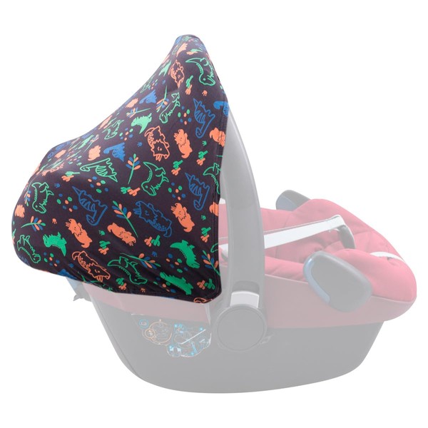 JYOKO Kids Cotton Hood Canopy for carseat Compatible with Maxi COSI Pebble Bebe Comfort (Happy Dino)