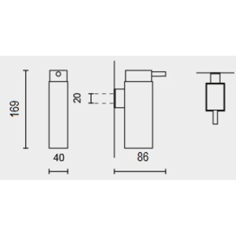 Zack Dispenser, Stainless steel, Silver
