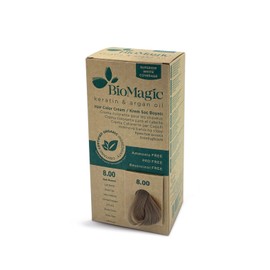 BioMagic Keratin & Argan Oil Hair Color Cream, 8.00 Light Blonde