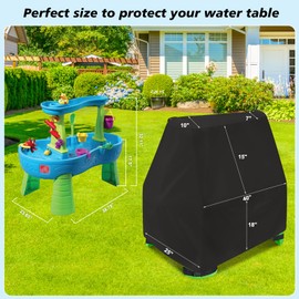 NIUFAN Kids Water Table Cover Fit Step2 Rain Showers Splash Pond Water Table, Outdoor Waterproof Water Table Toys Cover-Cover only (Black)