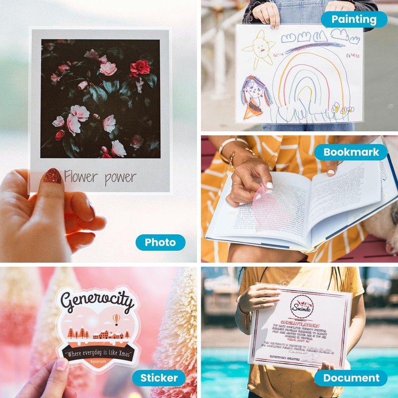 【5 Mil】Self Adhesive Laminating Sheets, 8 x 11 Inch Laminate