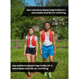 DORNNA Light Edition V1 Running Vest for Men and Women with 2 Water Bottles, 500 ml, Running Vest, Running Backpack, Hydration Backpack (Red, XS-S)