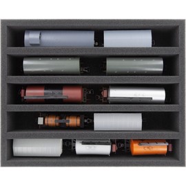 Feldherr Storage Box FSLB075 for Model Railway Locomotives, Wagons and Vehicles - 5 Bars for Gauge H0 - Standing, Quantity: 1 Piece