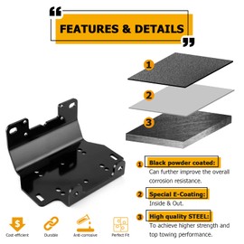 WeiSen Winch Mount Plate Bracket Compatible with 2016-2023 Yamaha Grizzly 700 Kodiak 700