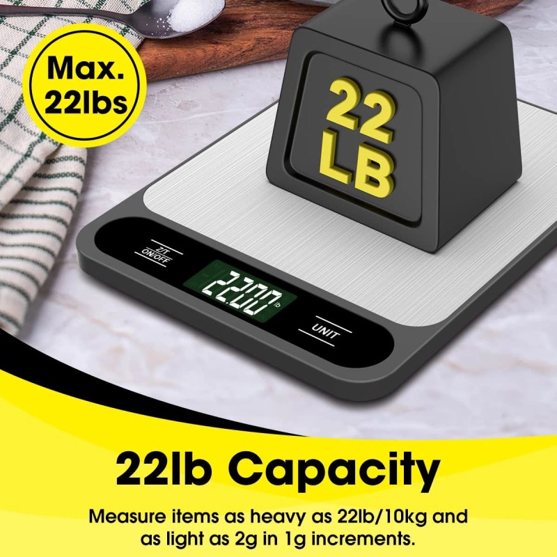 Mik-Nana Food Scale, 10kg/22lb Digital Kitchen Scale Weight Grams and