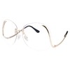 Women's Stylish Clear Lens Glasses Rimless Oversized Clear