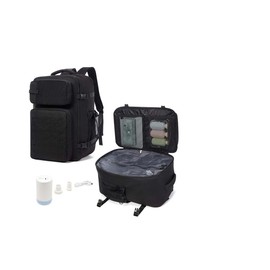 Vacuum Travel Backpack with Air Pump Carry on Flight Approved Personal item Large Tactical Compression Work Backpack Vacuum Seal Bags for Clothing Travel Women Men Mochila de Viaje Black