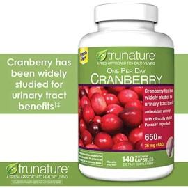 trunature Expect More Cranberry 650 mg., 140 Vegetarian Capsules EXP 11/2024