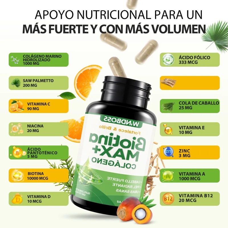 Windboss Biotina Contribuye Al Mantenimiento Del Cabello,