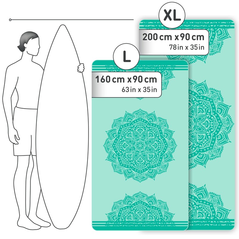 Fit-Flip XXL Beach Towel - Microfibre Bath Towel Large Microfibre