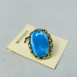 Mystique blue gold stretch ring NWT