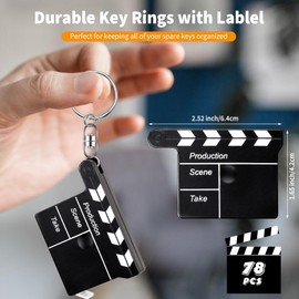 Movie Clapboard Key Chain with Tape Measure Movie Night Party Return Favors for Guests Movie Theme Party Favors Decorations Movie Night Decoration for Movie Theme Party Souvenir Prizes (72 Pcs)