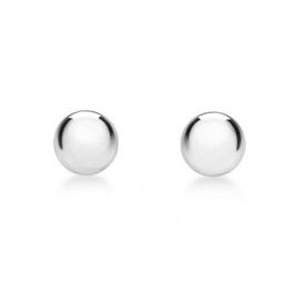 Carissima 9 ct (375) Gold Ladies Polished Ball Stud Earrings, 9ct White Gold