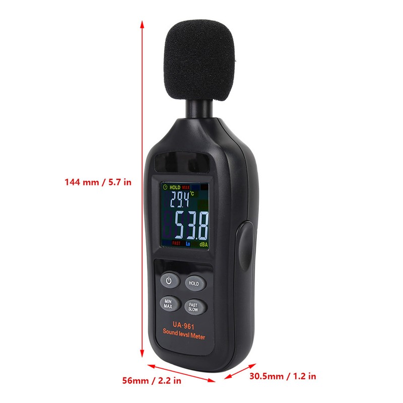 UA961 Black Portable Handheld Digital Sound Level Meter Noise Tester