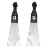 Lurrose 2 Stück Afro Pick Comb Frisur, Haarstyling, Friseursalon, Entwirrung,
