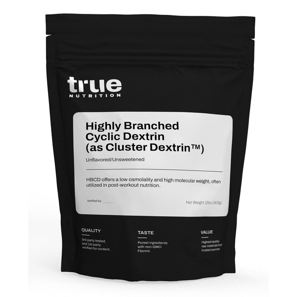 True Nutrition - Highly Branched Cyclic Dextrin - Cutting-Edge Carbohydrate Powder for Sustained Intra-Workout Energy and Enhanced Post-Workout Nutrition - Vegan and Non-GMO - Unflavored 2lb.