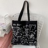 ZIYAHE Cat Canvas Tote Bag, Large Cute Tote Bag for