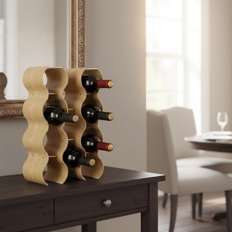 Daimix 4-Tier Wine Rack Countertop, 14 Bottles Wooden Wine Holder