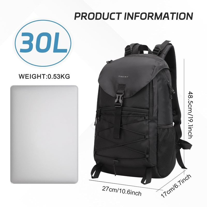 TINYAT Hiking Backpack for Men and Women, Water Resistant Travel