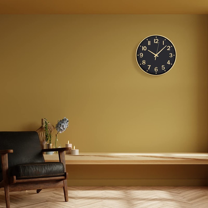 HZDHCLH Wall Clock 12 Inch Silent Non Ticking Clock for