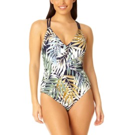 Hurley Women's UPF 50+ Stretch Midweight One Piece Swimsuit, Green, Size XL