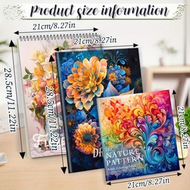 5 Libros para Colorear para Adultos Relajación, Tema Naturaleza y Humanidad con Escenas y Personajes Diversos, Encuadernación en Espiral y con Grapas, Regalo Perfecto para Cumpleaños, Navidad y Pascua