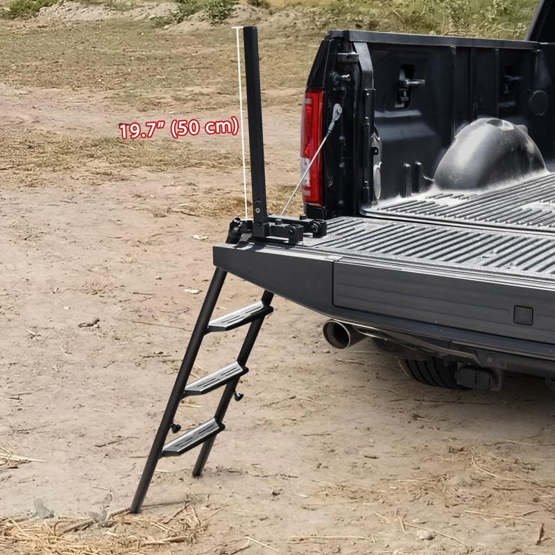 42" Foldable Pickup Truck Tailgate Ladder with Grab Handle |