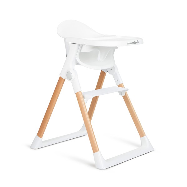 Munchkin® Float™ Easy Clean Foldable Baby High Chair - Compact Modern Design Great for Small Spaces White