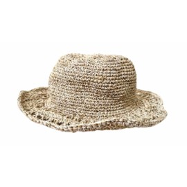 Summer Sun hat for Men & Women Made from Natural Hemp from Himalaya. Breathable sweatproof Wide Brim Foldable Beach hat. Ivory