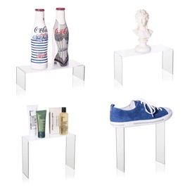 Goods Carrier Set as Decorative Stand, Display Stand, Sales Display for Shoes, Cosmetics, Collectibles Made of Original Plexiglas in Four Different Heights