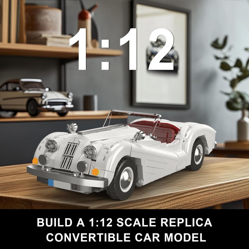 Mould King Classic Car Building Set, MOC Convertible Supercar Model