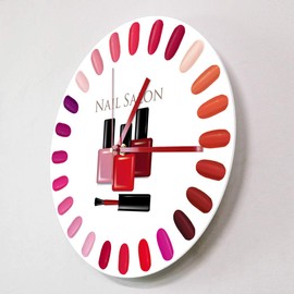 Geek Alerts Beauty Salon Nail Polish Palette Bottle Design Modern Acrylic Non Ticking Wall Hanging Clock Manicure Nails Studio Wall Art Decorative Watch (12inch)
