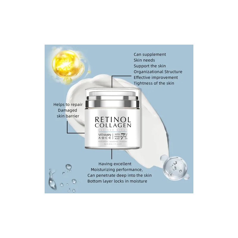 2pcs Retinol Crema Antiarrugas Reafirmante Con Colágeno 50g