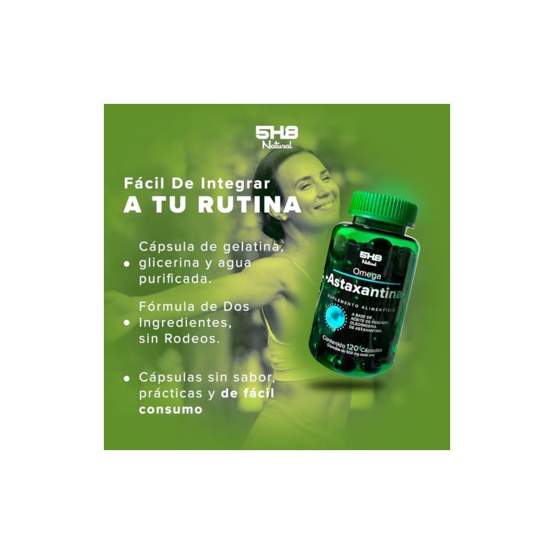 Astaxantina 20 mg + Omega 3 Aceite de Pescado 120