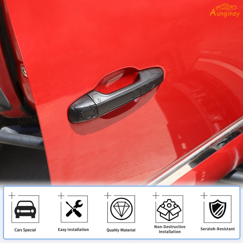 Aunginsy Exterior Door Handle Trim Cover Compatible with Toyota Tacoma