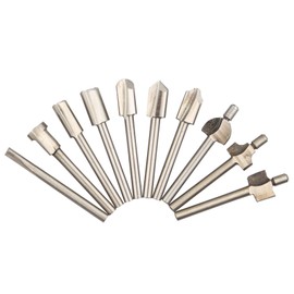 HALJIA 10 HSS Router Wood Cutter Border Bits Files for Dremel Rotary Tool Set Carpenter Woodworking Tools