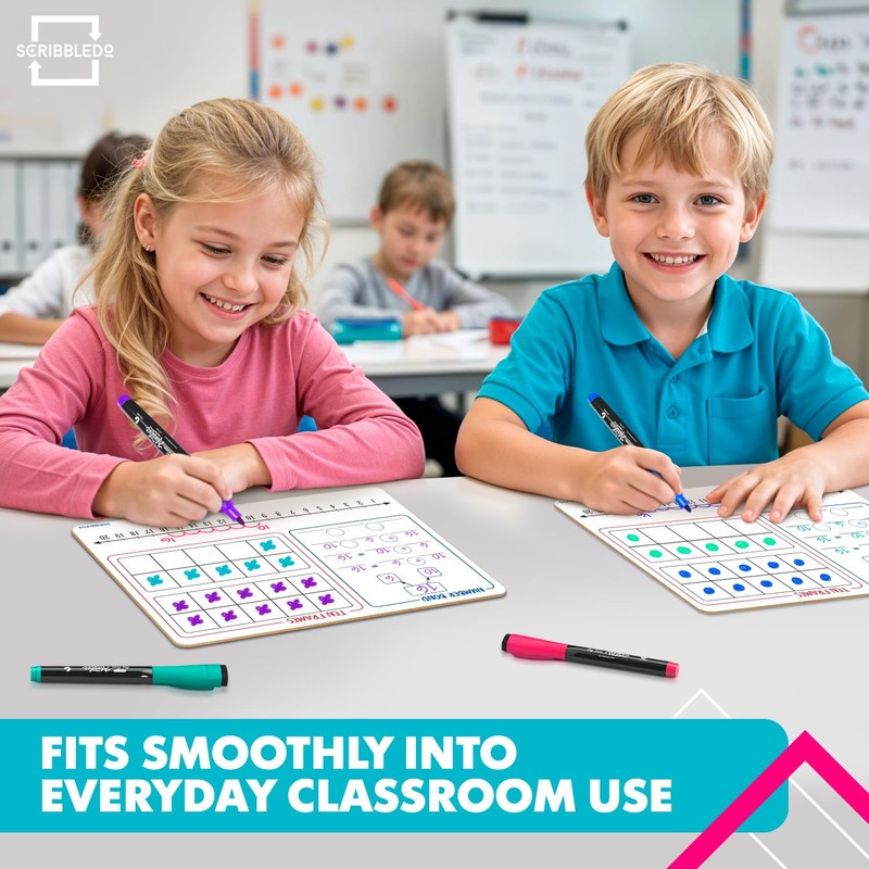 SCRIBBLEDO Number Bond, Ten Frame & Number Line 9x12 Double-Sided