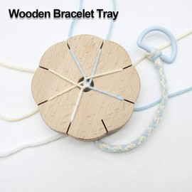 Bracelet Maker,Wood Plaited Disc Bracelet Tray,Kumihimo Disk 8 Slots Bracelet Making Board,Rond Kumihimo Beading Cord Disc for DIY Bracelet Braided Weaving Board