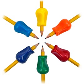 The Pencil Grip Original Pencil Gripper, Universal Ergonomic Writing Aid For Righties And Lefties, Colorful Pencil Grippers, Assorted Colors, 36 Count - TPG-11136