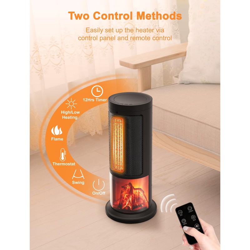 TRUSTECH 17" Space Heater, 1500W PTC Electric Heater for Indoor
