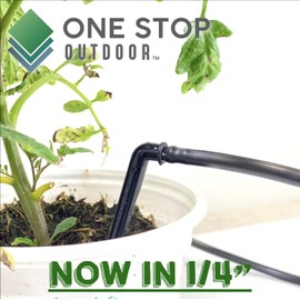 50 Pack 6" Inch Angled Drip Emitter Stake, (FITS 1/4" & 1/8" TUBING) for Precise Watering & Irrigation, Greenhouse, Container Gardening, Home Garden, and Hydroponics Growing